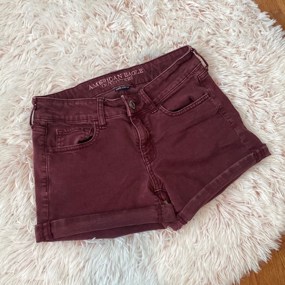 Maroon American Eagle shorts